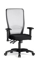 Angebot B�rostuhl schwarz weiss silber Netzr�cken Armlehnen