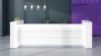 V2 Theke Front weiss Beleuchtung erh�hte Seitenk�sten 293cm