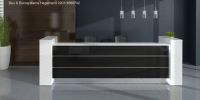 V9 Theke schwarze Front Beleuchtung hohe Seiten  wei� 293cm