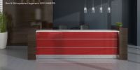 V10 Theke Front rot mit Beleuchtung hohe Seiten wenge 293cm