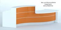 Nr. 31 wei�e/ orange ochglanz Theke 336 cm lang s-f�rmig