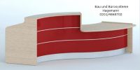 Nr. 20 eiche hell/ rot hochglanz Theke 336 cm lang s-f�rmig Lich