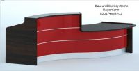Nr. 1.8 wenge/rot hochglanz Theke 336 cm lang mit Beleuchtung