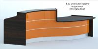Nr. 1.6 wenge/orange hochglanz Theke 336 cm lang beleuchtet