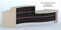 Nr. 14 eiche hell/wenge Theke 336 cm lang s-f�rmig beleuchtet