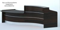 Nr. 1 wenge Theke 336 cm lang s-f�rmig mit Beleuchtung