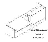 8.7 Verwaltungstheke lackierter Frontaufsatz 286 cm x 113 cm
