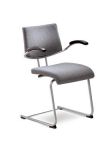 Besucherst�hle Freischwinger Xeno silber mit Armlehnen