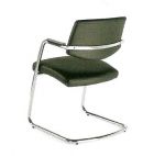 Freischwinger Besuchersessel Ital. Design schwarz LEDER
