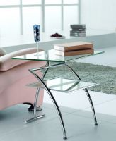 Beistelltisch/Buecher-Ablagetisch aus Glas Dines