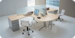 ergonomischer Doppelarbeitsplatz Ahorn komplett