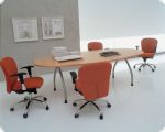 Besprechungstisch 240 cm x 120 cm oval Gestell alumium