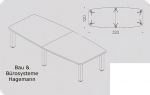 Besprechungstisch 320 x 120 Füße aluminium 6-8 Personen