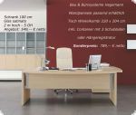 Wangenschreibtisch helles Holz Winkelkombination Container