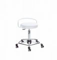Drehhocker mit R�ckenst�tze wei� Kunstleder Hocker Stuhl