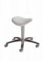 Drehhocker mit Sattelsitz wei� Kunstleder