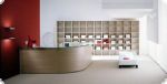 Theke Empfangstheke Eiche hell Winkel L-Form Top Glas