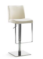 Design Barhocker Tresenhocker beige Lederoptik Kunstleder