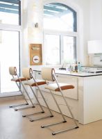 Barhocker Tresenhocker beige Kunstleder Dresden  Designer 1A