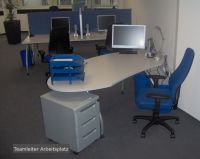 Teamleiter Arbeitsplatz Arbeitspl�tze Call Center grau blau D�ss