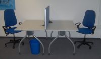 Doppelarbeitsplatz  Arbeitspl�tze Call Center grau blau D�sseldo