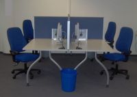 4er-Arbeitsplatz  Arbeitspl�tze St�hle Call Center grau blau D�s
