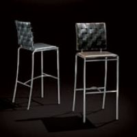 Hocker Barhocker-Leder:schwarz, wei�, braun-Sitzh: 61 cm