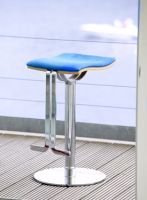 Barhocker Tresenhocker Berlin blau chrom silber Kunstleder Stoff