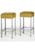 Barhocker Tresenhocker gelb 63 oL Kunstleder Mikrofaser Design