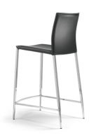 Design Barhocker Sitz 76 cm hoch schwarz Lederoptik Kunstleder