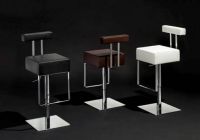 Hocker Tresenhocker Barhocker-Leder schwarz wei�- mit Lehne!