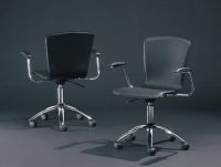 Stuhl St�hle B�rodrehstuhl-Leder:schwarz wei� braun Armlehnen