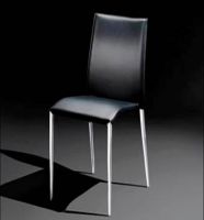 Stuhl St�hle Vierfu�stuhl - Glattleder schwarz braun