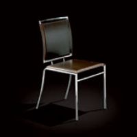Stuhl St�hle Vierfu�stuhl - Lederstuhl: schwarz, wei�, braun