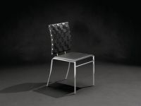 Stuhl St�hle Vierfu�stuhl - Web Lederstul schwarz, wei�, braun