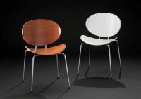 Stuhl St�hle-schwarz leder, wei�, Birke - wenge, ahorn gebeizt