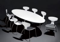 Tisch Tische Besprechungstisch wei� - Oval - 8 Personen !
