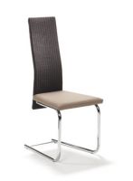 Stuhl beige vanille Korb Geflecht Freischwinger Hochlehner wei�